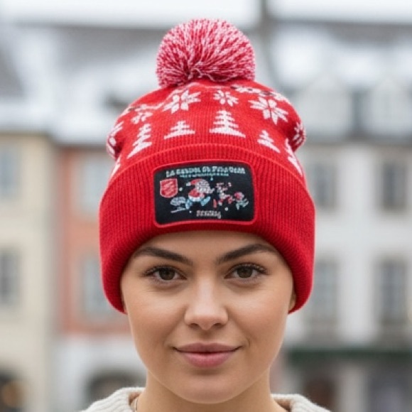 Accessories - Santa Shuffle Festive Red Winter Pom-Pom Beanie